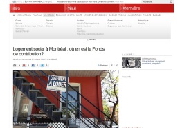 Radio Canada - Logement social - où en est le fonds de contribution?