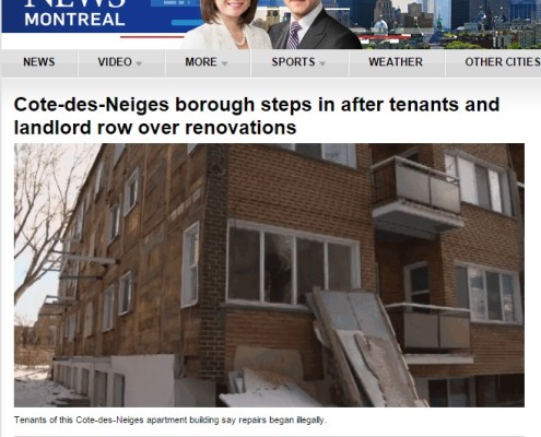 CTV News - CDN borough steps in after tenants and landlord row over renovations