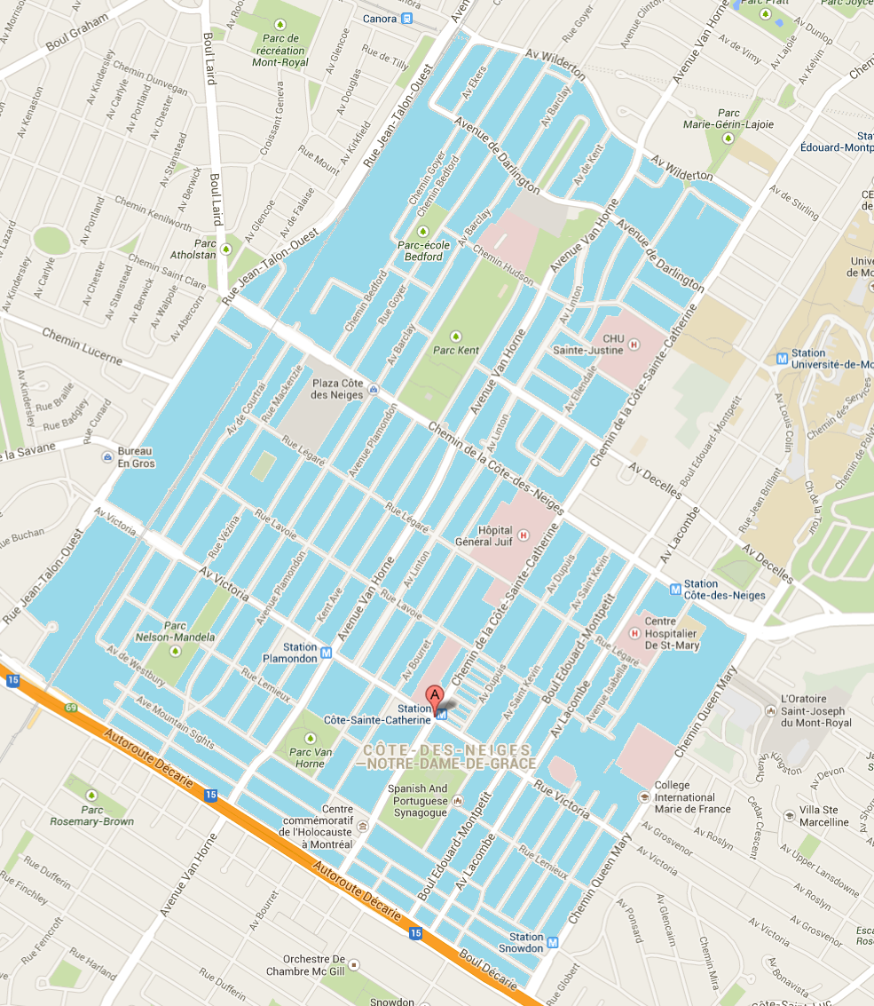 Carte de la zone d'intervention Càd / HAS service area map