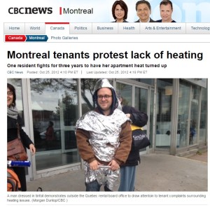 CBC News - Montreal tenants protest lack of heating