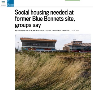 Montreal Gazette - Social housing needed at former Blue Bonnets site, groups say