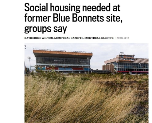 Montreal Gazette - Social housing needed at former Blue Bonnets site, groups say