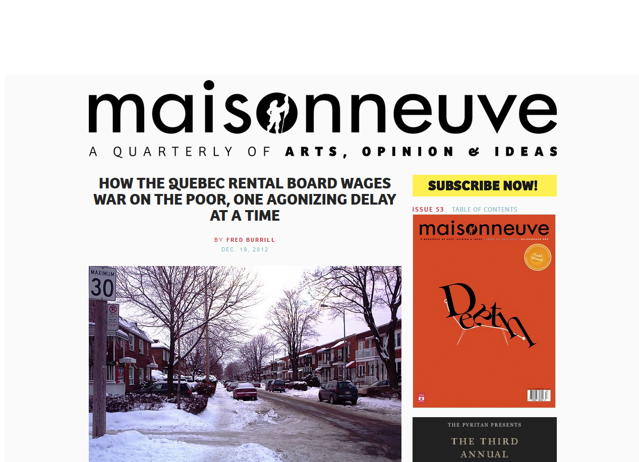 20121219 maisonneuve how the quebec rental board Project Genesis