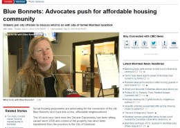 CBC news - Blue Bonnets: Advocates push for affordable housing community