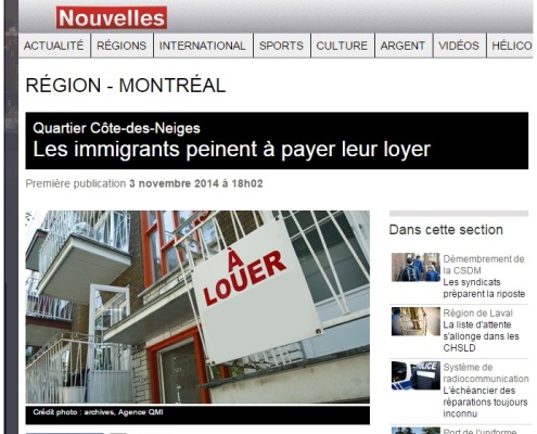 TVA - Les immigrants peinent à payer leur loyer