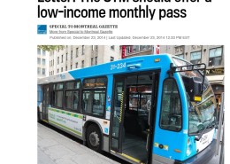 Gazette - Letter: The STM should offer a low-income monthly pass
