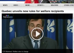 CTV News - Quebec unveils new rules for welfare recipients