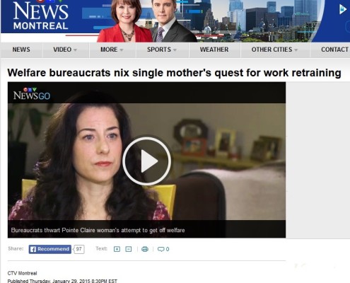 CTV News - welfare bureaucrats nix single mothers quest for work retraining