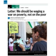 Montreal Gazette - Letter: We should be waging a war on poverty, not on the poor