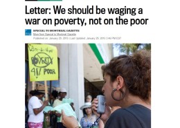 Montreal Gazette - Letter: We should be waging a war on poverty, not on the poor