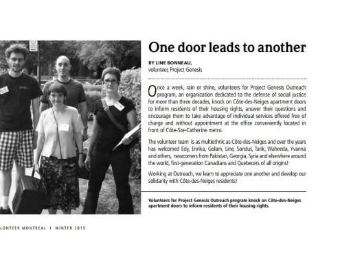 2014-12 Volunteer Montreal - One door leads to another