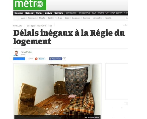 Metro - Délais inégaux à la Régie du logement