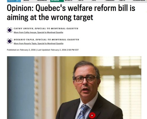 Opinion: Quebec's welfare reform bill is aiming at the wrong target